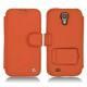 Housse cuir Samsung GT-i9500 Galaxy S IV - Papaye ( Pantone 180C ) 