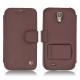 硬质真皮保护套 Samsung GT-i9500 Galaxy S IV - Châtaigne - Couture ( Pantone 476C ) 