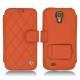 Samsung GT-i9500 Galaxy S IV leather case - Papaye - Couture ( Pantone 180C ) 