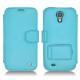 Housse cuir Samsung GT-i9500 Galaxy S IV - Bleu fluo