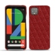 Coque cuir Google Pixel 4 - Tomate - Couture ( Pantone 187C ) 