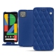 Custodia in pelle Google Pixel 4 - Bleu océan - Couture ( Nappa - Pantone 293C ) 