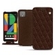 Google Pixel 4 leather case - Châtaigne - Couture ( Pantone 476C ) 