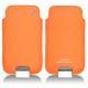 Capa em pele Samsung GT-i9500 Galaxy S IV - Orange fluo