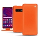 Samsung Galaxy S10 5G leather case - Orange fluo