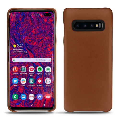 Capa em pele Samsung Galaxy S10 5GMarron ( Nappa - Pantone #8B4720 ) 
