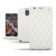 Custodia in pelle Samsung SM-N9000 Galaxy Note 3  - Blanc - Couture ( Bologna - White ) 