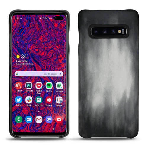 Funda de piel Samsung Galaxy S10 5GGris Patine