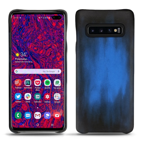 Capa em pele Samsung Galaxy S10 5GBleu Patine