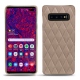 Coque cuir Samsung Galaxy S10 5G - Taupe vintage - Couture
