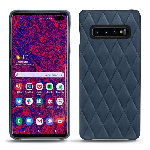 Capa em pele Samsung Galaxy S10 5GJean vintage - Couture ( Pantone #2f414f  ) 