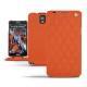 Custodia in pelle Samsung SM-N9000 Galaxy Note 3  - Papaye - Couture ( Pantone 180C ) 