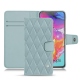 Samsung Galaxy A70 leather case - Bleu ciel - Couture ( Nappa - Pantone 277C ) 