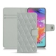Capa em pele Samsung Galaxy A70 - Gris - Couture ( Nappa - Pantone W428C ) 