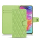 Samsung Galaxy A70 leather case - Vert olive - Couture ( Nappa - Pantone 578U ) 