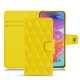 Housse cuir Samsung Galaxy A70 - Jaune fluo - Couture