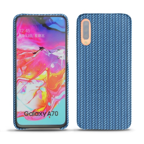 Samsung Galaxy A70 - Habillez votre mobile avec des coques, étuis, housses de luxe en cuir Abaca ishia ( Pantone #395775 ) 