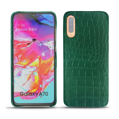 Custodia in pelle Samsung Galaxy A70Crocodile pino ( Pantone #173F35 ) 