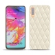 Funda de piel Samsung Galaxy A70 - Blanc - Couture ( Bologna - White ) 
