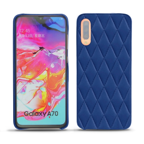 Funda de piel Samsung Galaxy A70Bleu océan - Couture ( Nappa - Pantone #15458a) 