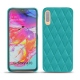 Custodia in pelle Samsung Galaxy A70 - Bleu fluo - Couture
