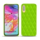 Coque cuir Samsung Galaxy A70 - Vert fluo - Couture