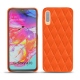 Coque cuir Samsung Galaxy A70 - Orange fluo - Couture