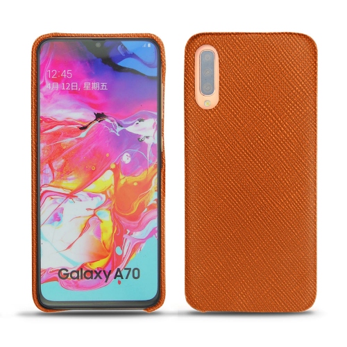 Samsung Galaxy A70 - Habillez votre mobile avec des coques, étuis, housses de luxe en cuir Orange vibrant ( Pantone #e36b39 ) 