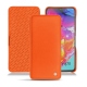 Samsung Galaxy A70 leather case - Orange fluo