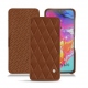 Samsung Galaxy A70 leather case - Marron - Couture ( Nappa - Pantone 1615C ) 