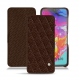 Housse cuir Samsung Galaxy A70 - Châtaigne - Couture ( Pantone 476C ) 