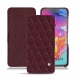 Lederschutzhülle Samsung Galaxy A70 - Lie de vin - Couture ( Pantone 5115C ) 