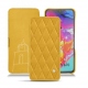 Lederschutzhülle Samsung Galaxy A70 - Jaune soulèu - Couture