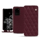 Housse cuir Samsung Galaxy S20 Ultra 5G - Lie de vin - Couture ( Pantone 5115C ) 