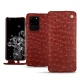 Samsung Galaxy S20 Ultra 5G leather case - Autruche ciliegia
