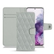 Housse cuir Samsung Galaxy S20 - Gris - Couture ( Nappa - Pantone W428C ) 