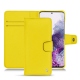 Samsung Galaxy S20 leather case - Jaune fluo