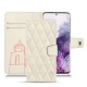Samsung Galaxy S20 leather case - Blanc escumo - Couture