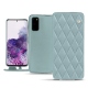 Samsung Galaxy S20 leather case - Bleu ciel - Couture ( Nappa - Pantone 277C ) 