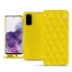 Housse cuir Samsung Galaxy S20 - Jaune fluo - Couture