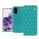 Housse cuir Samsung Galaxy S20 - Bleu fluo - Couture