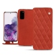 Lederschutzhülle Samsung Galaxy S20 - Arange clouquié - Couture