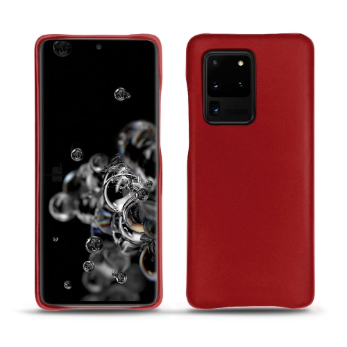 Samsung Galaxy S20 Ultra 5G : La référence des étuis luxe Rouge ( Nappa - Pantone #d50032 ) 