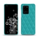 Coque cuir Samsung Galaxy S20 Ultra 5G - Bleu fluo - Couture