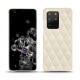 Coque cuir Samsung Galaxy S20+ 5G - Blanc escumo - Couture
