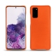 Samsung Galaxy S20 leather cover - Orange fluo
