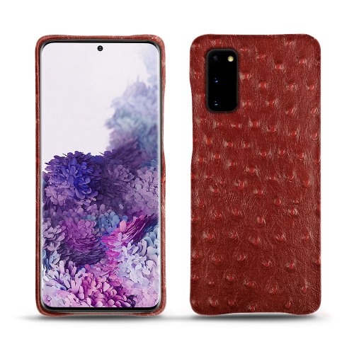 Capa em pele Samsung Galaxy S20Autruche ciliegia ( Pantone #a4343a ) 