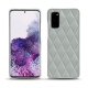 Samsung Galaxy S20 leather cover - Gris - Couture ( Nappa - Pantone W428C ) 