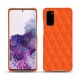 Samsung Galaxy S20 leather cover - Orange fluo - Couture