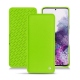 Samsung Galaxy S20 leather case - Vert fluo